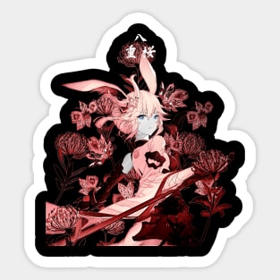 Fiery Higanbana and Fox Samurai Sticker